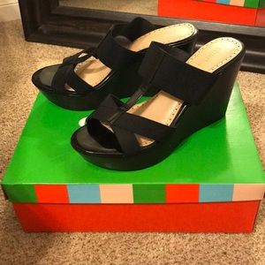 Charles black sandal heels